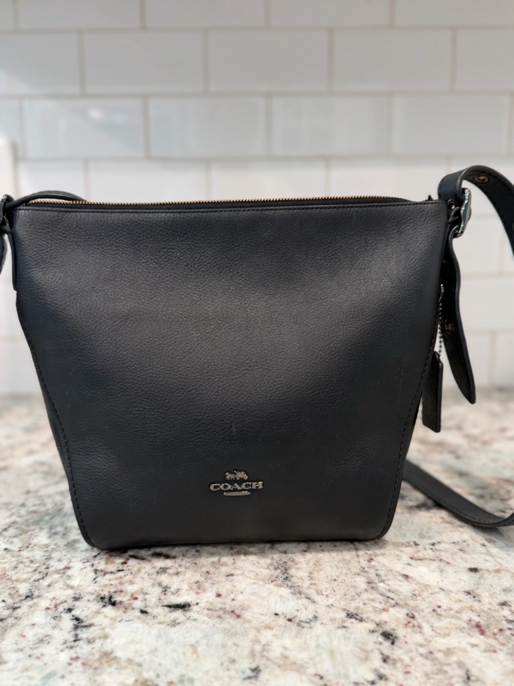 Coach Black Leather Crossbody Shoulder Bag - Picture 11 of 14